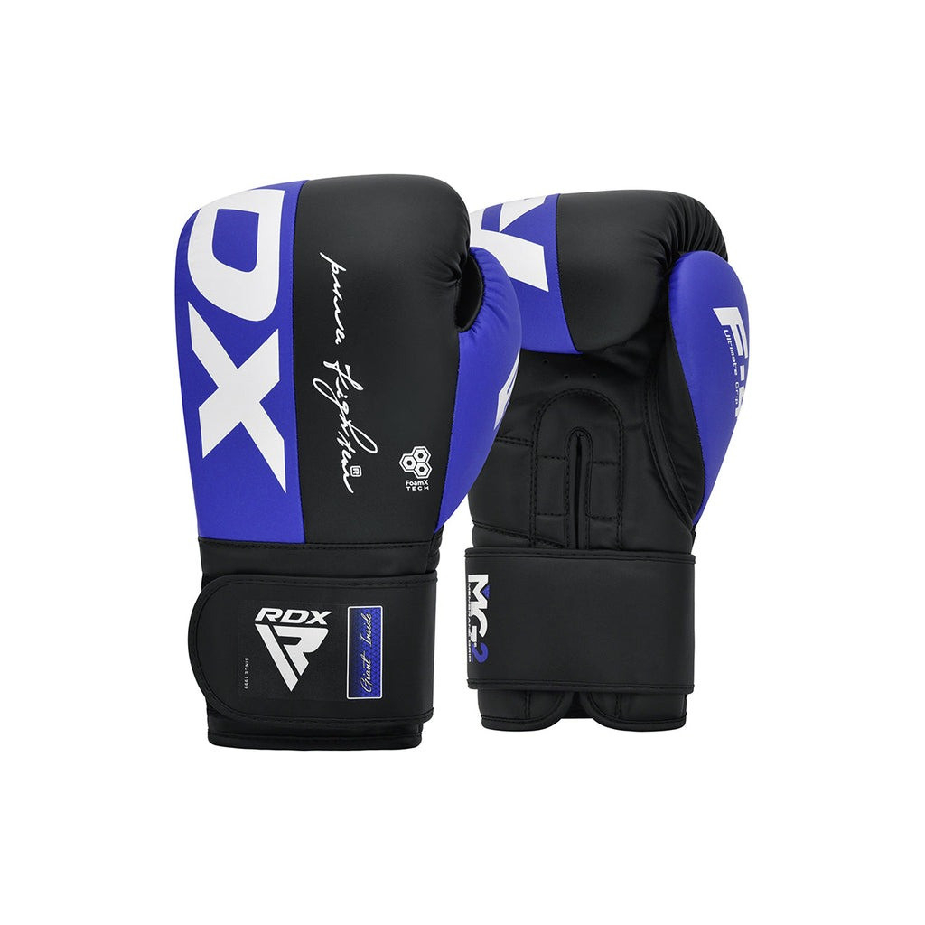Боксерські рукавички RDX F4 Boxing Sparring Gloves Hook & Loop Blue/Black 14 унцій (BGR-F4U-14OZ) - зображення 2