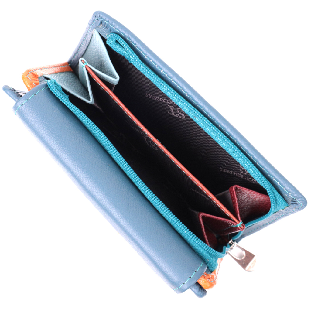 Гаманець ST Leather З натуральної шкіри Бірюзовий (22504) - зображення 8