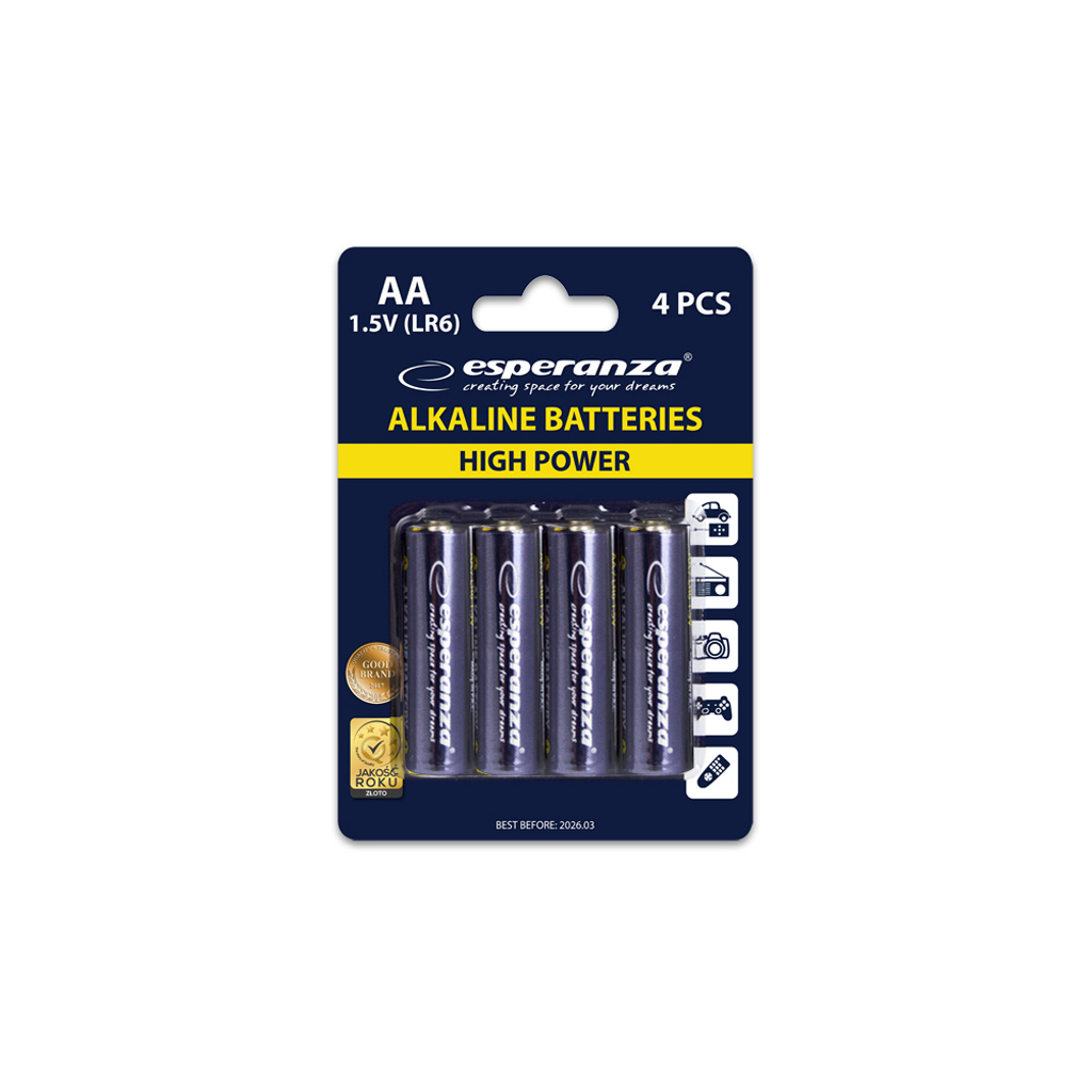 Батарейка Esperanza AA LR6 Alkaline * 4 (EZB101) - зображення 2