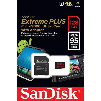 Карта пам'яті SanDisk 128GB microSDXC class 10 UHS-I 4K Extreme Plus (SDSQXWG-128G-GN6MA) - зображення 4