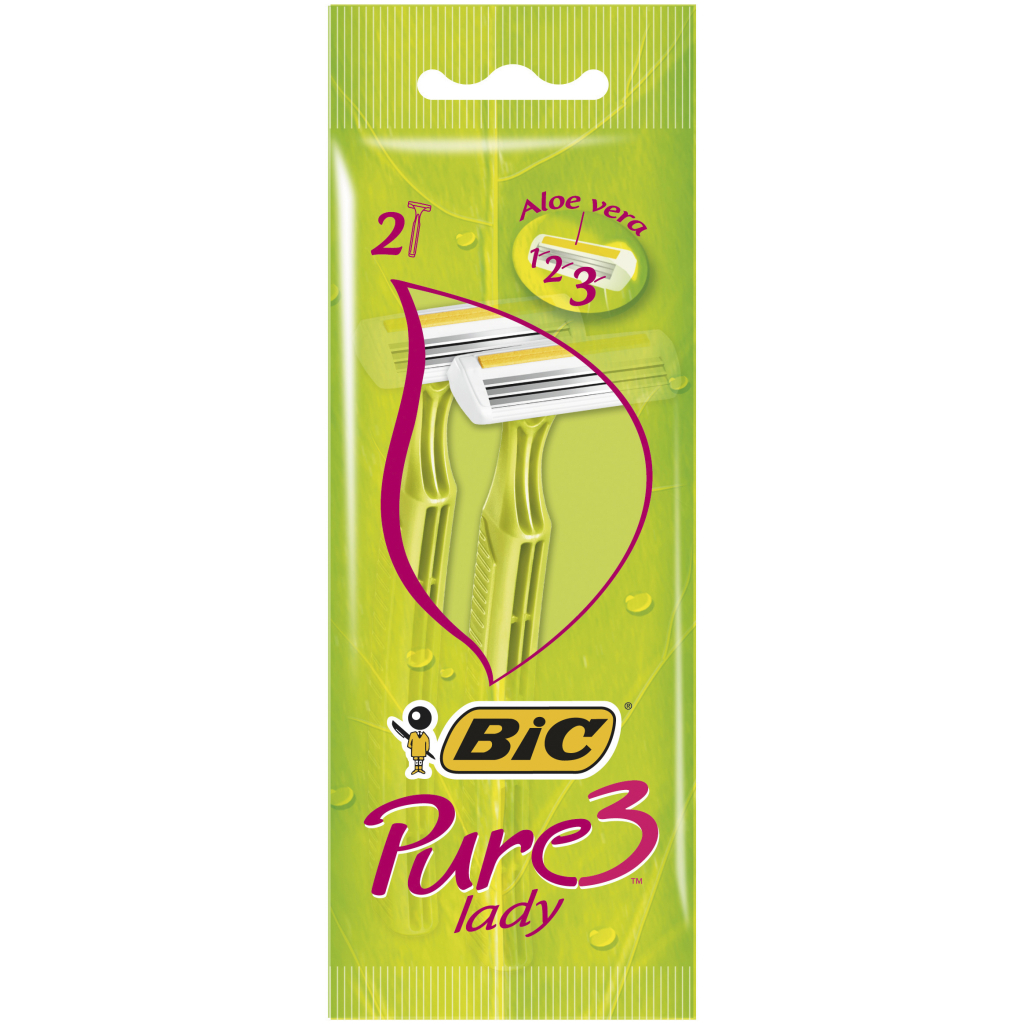 Бритва Bic Pure 3 Lady 2 шт. (3086123221642) - зображення 1