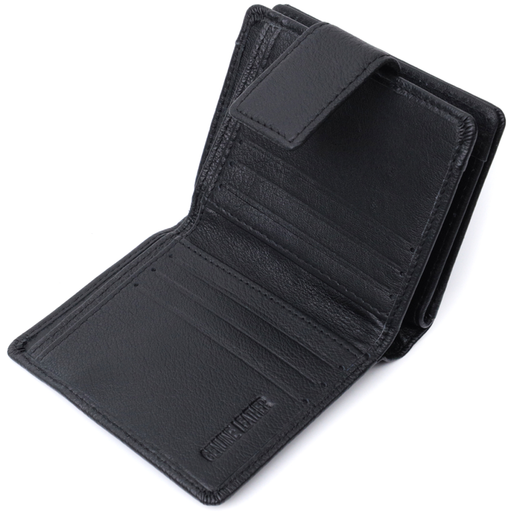 Гаманець ST Leather З монетницею та блоком для пропусків з натуральної шкіри Чорний (22713) - изображение 6