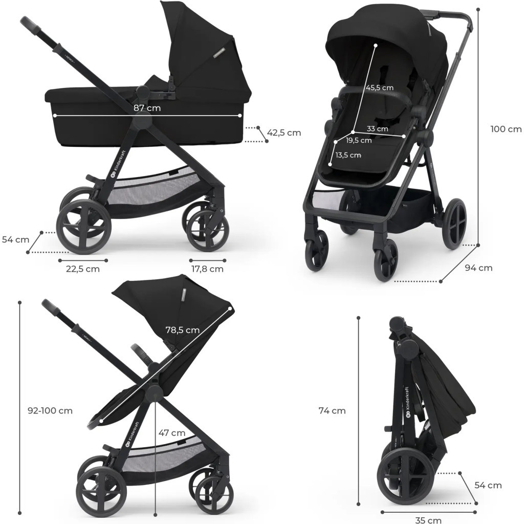 Коляска Kinderkraft 3 в 1 Newly Classic Black (KSNEWL00BLK3000) (5902533921850) - зображення 10