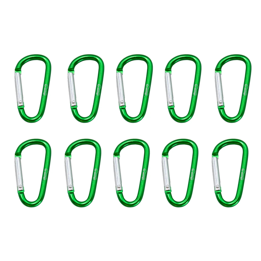 Карабін туристичний Tramp Набір 10 шт без муфти 5 cм Green (UTRA-298-green) - зображення 3