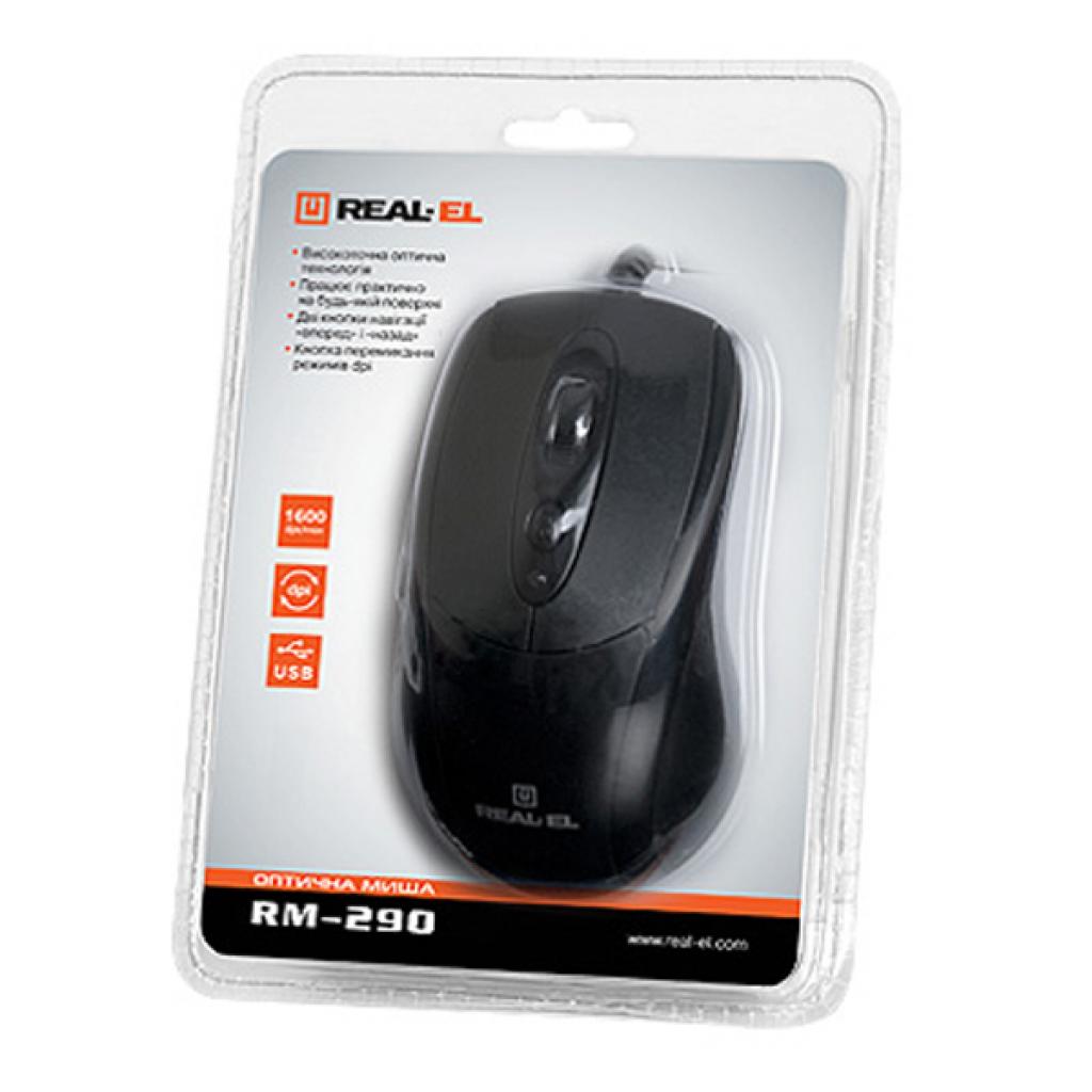 Мишка REAL-EL RM-290, USB, black - зображення 4