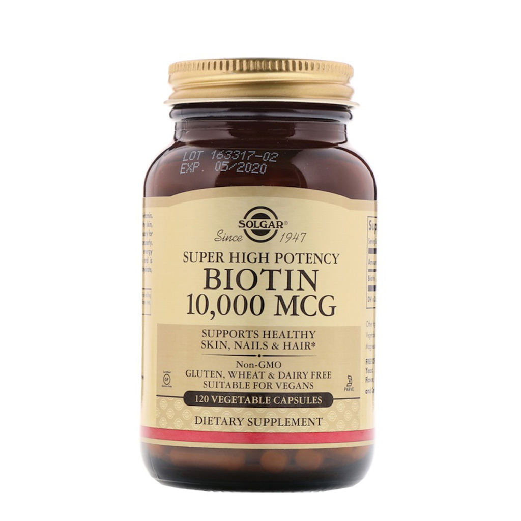 Вітамін Solgar Біотин (В7) 10000 мкг, Biotin, 120 вегетаріанських капсул (SOL-52392) - зображення 1