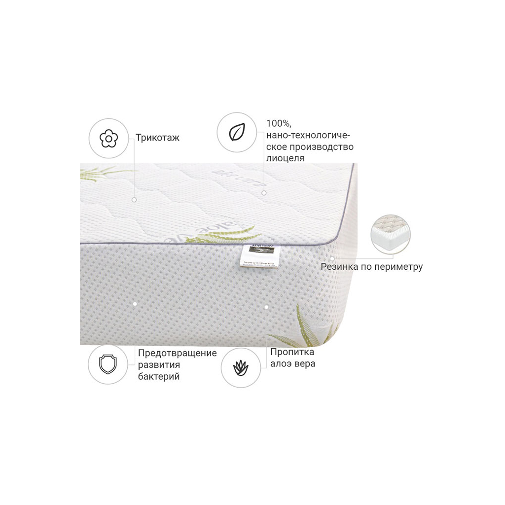 Наматрацник MirSon №1052 Alberto Тенцель (Modal) Strong Aloe Vera 60х120 см (2200001507623) - зображення 3