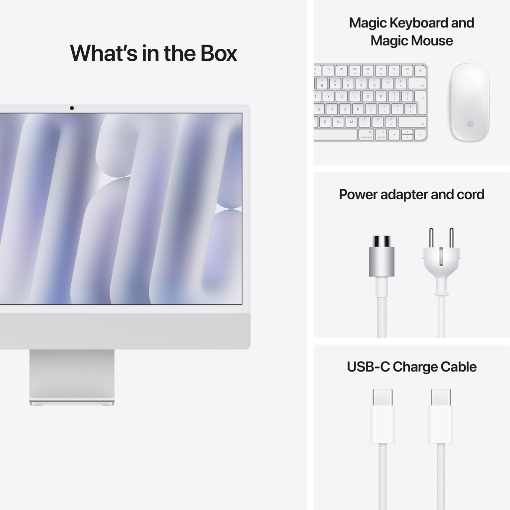 Комп'ютер Apple 24" iMac Retina 4.5K / Apple M4 (8-c/CPU, 8-c/GPU), 16, 256, Silver (MWUC3UA/A) - зображення 5