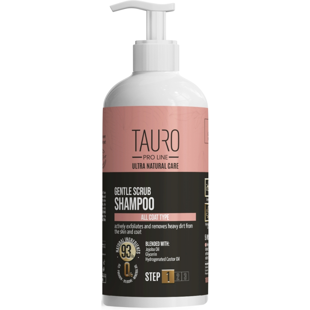 Шампунь для тварин Tauro Pro Line Ultra Natural Care Gentle Scrub 1000 мл (TPL63599) - зображення 1