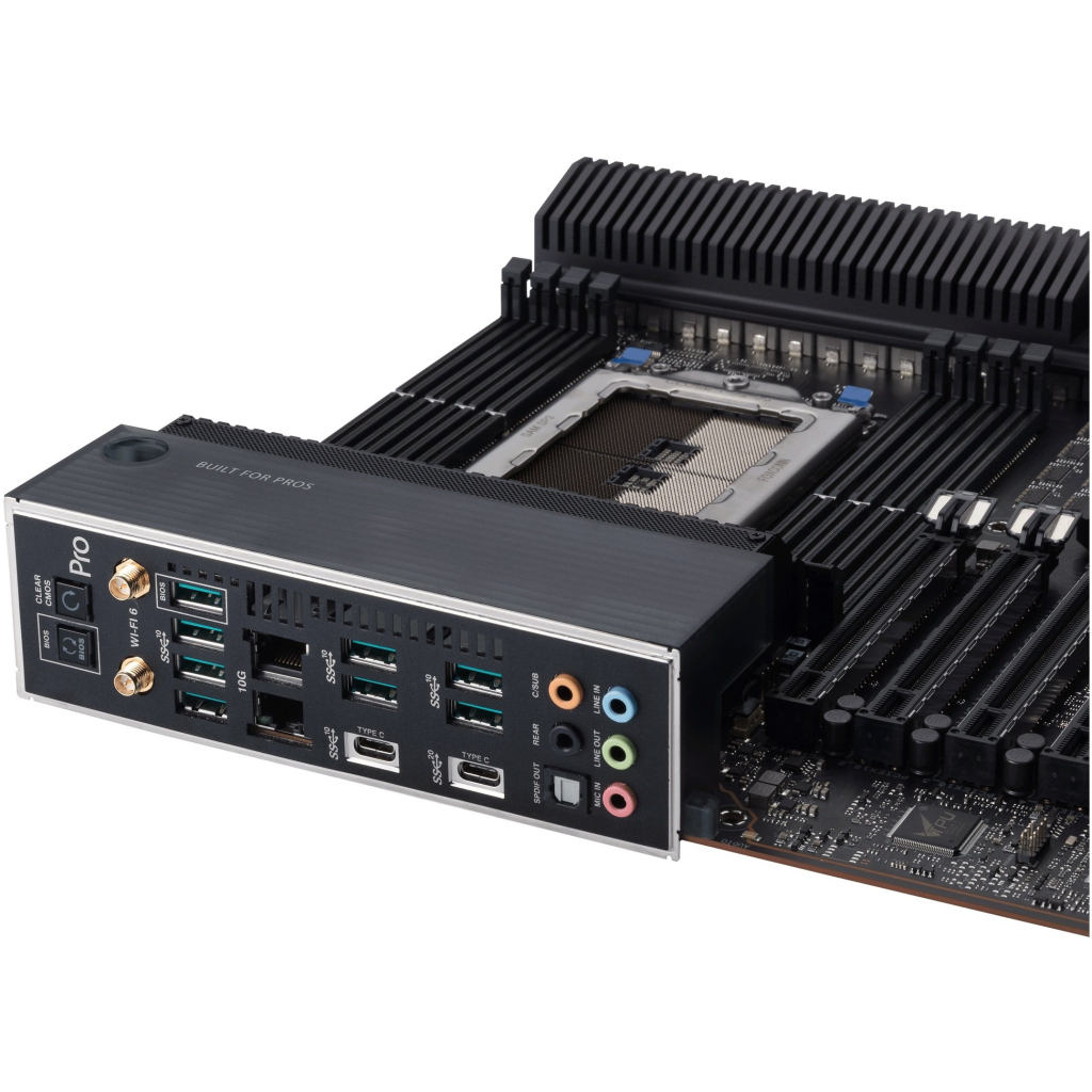 Серверна материнська плата ASUS PRO WS WRX80E-SAGE SE WIFI sWRX8 WRX80 8xDDR4 M.2 WiFi BT EATX (90MB1590-M0EAY0) - изображение 11