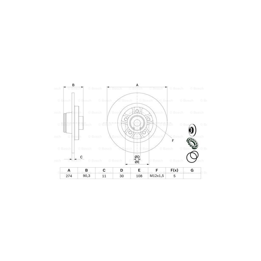 Гальмівний диск Bosch 0 986 479 015 - зображення 5
