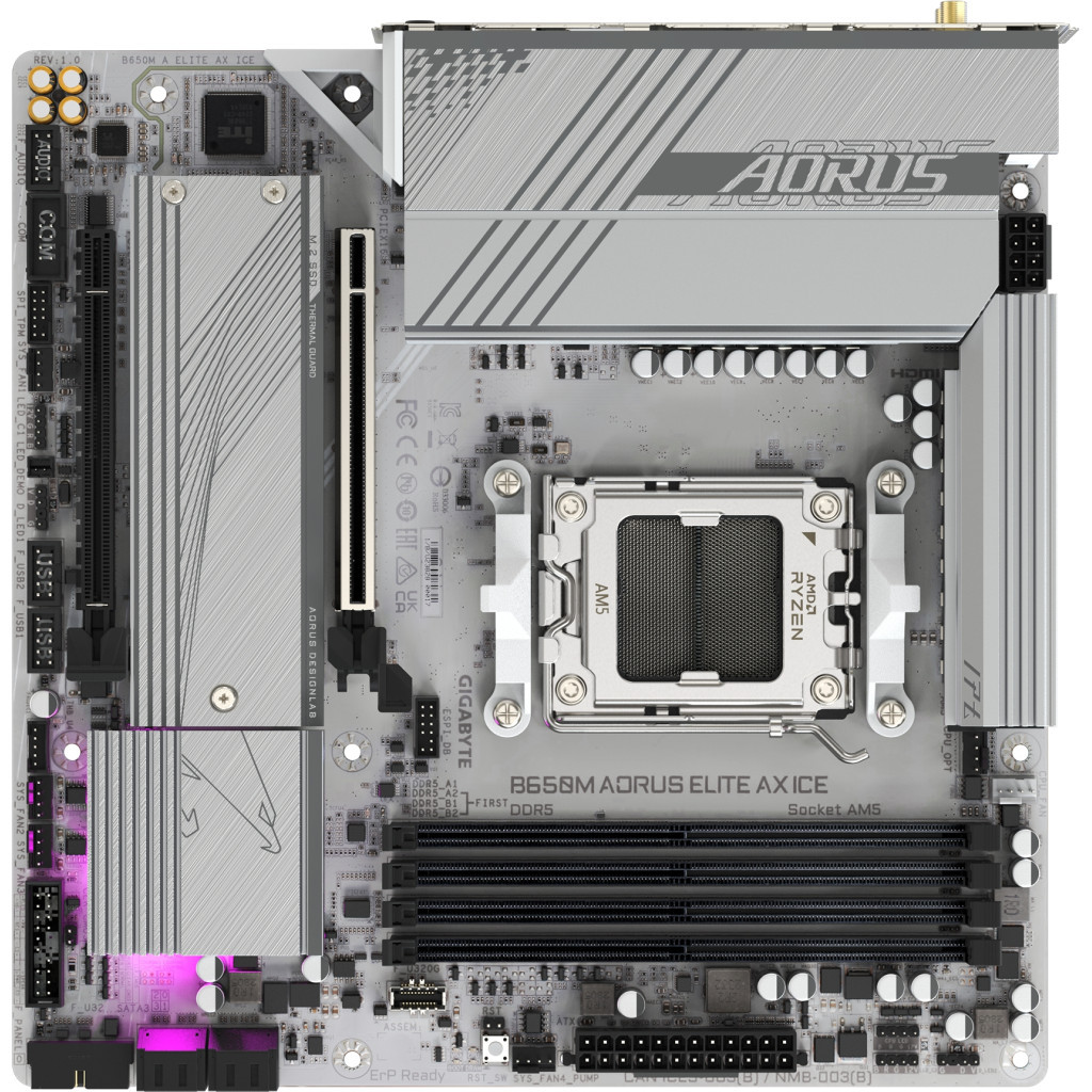 Материнська плата GIGABYTE B650M AORUS ELITE AX ICE (B650M A ELITE AX ICE) - зображення 4