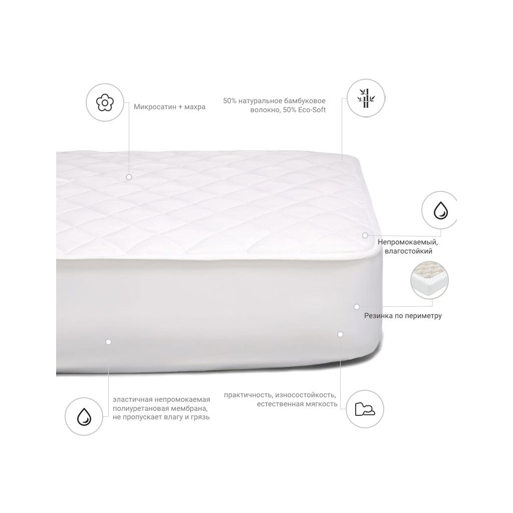 Наматрацник MirSon бамбуковий Bamboo двосторонній 282 180x200 см (2200000346728) - зображення 3