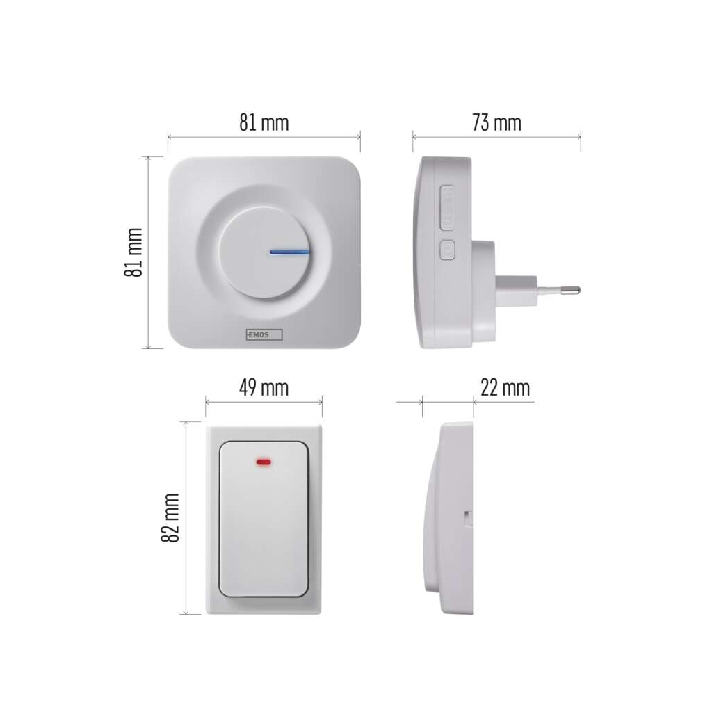Дверний дзвінок EMOS бездротовий P5731 220В 2 приймачі (180м) (P5731) - picture 3