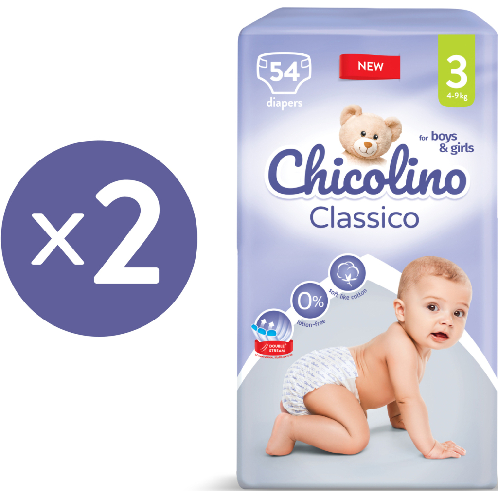 Підгузки Chicolino Classico Розмір 3 (4-9 кг) 108 шт (2000064265962) - зображення 2