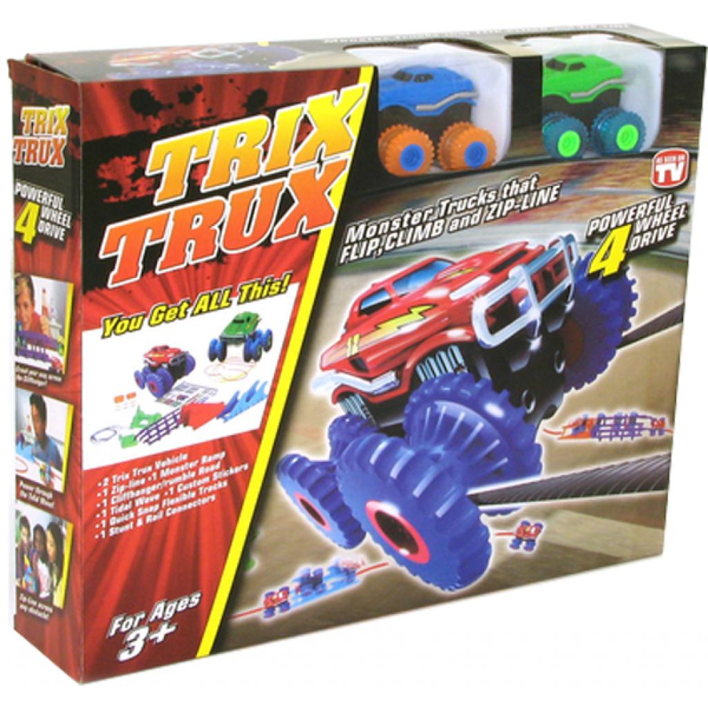 Машина Trix Trux набір 2 машинки з трасою синя і зелена (JLT-AS332BG) - зображення 3