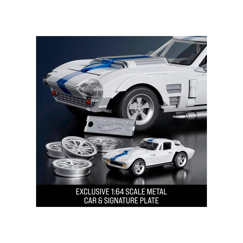 Машина Hot Wheels Brick Shop Elite Corvette Grand Sport 918 деталей (JGR31) - зображення 4