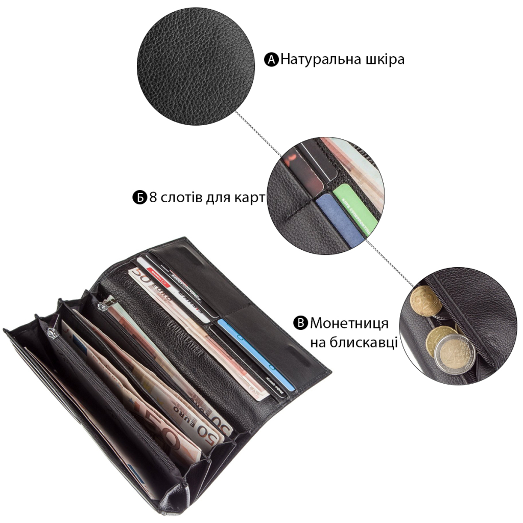 Гаманець ST Leather Чорний (20092) - зображення 4