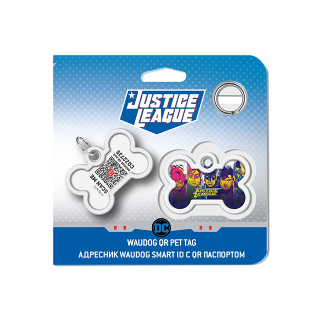 Адресник для тварин WAUDOG Smart ID з QR паспортом "Ліга справедливості", кістка 40х28 мм (0640-1015) - зображення 5