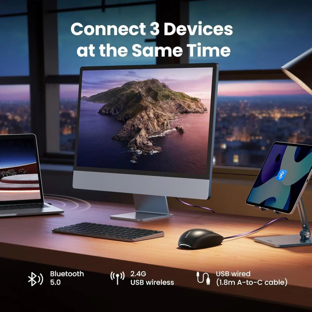 Мишка Ugreen MU103 Wireless/Bluetooth Black (90539) - зображення 12