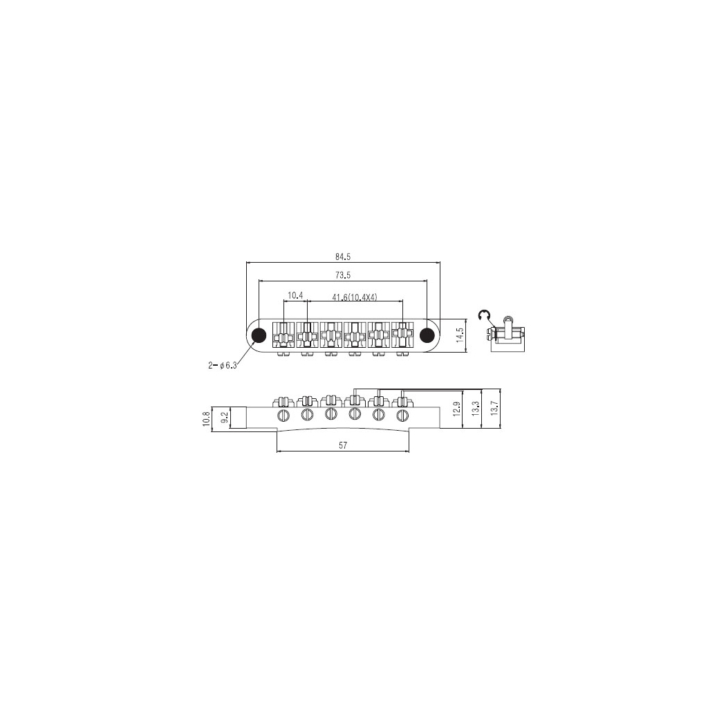 Бридж для гітари Paxphil BM005 Chrome - зображення 3