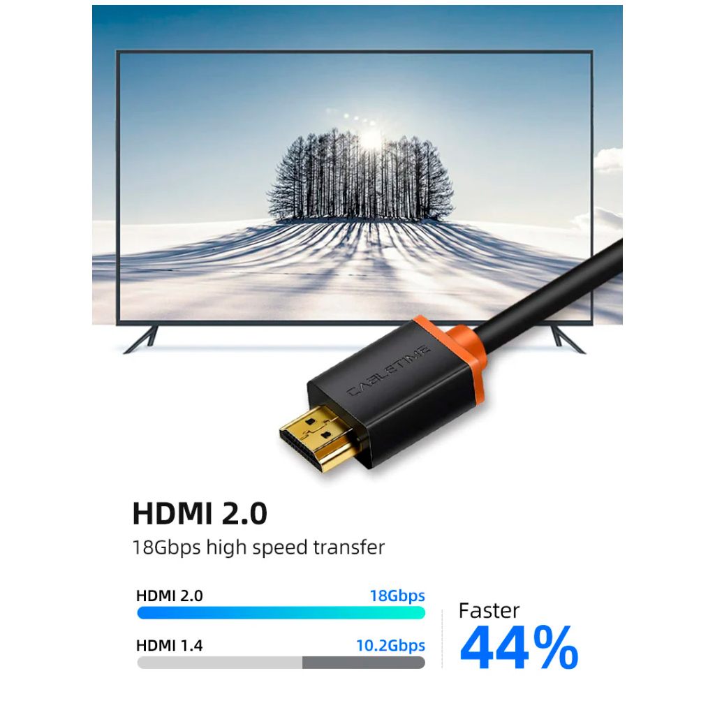 Кабель мультимедійний HDMI M to HDMI M 1.0m V2.0 4K60Hz Cabletime (CA915293) - зображення 4