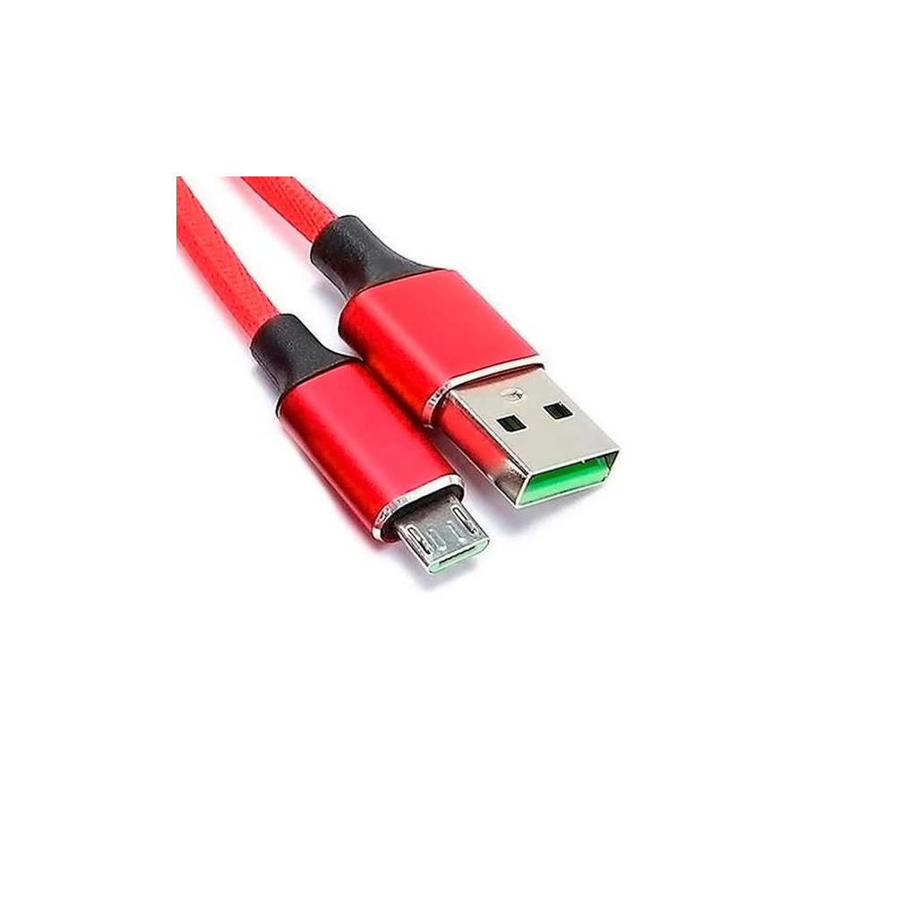 Дата кабель USB 2.0 AM to Micro 5P 1.0m 2.4A braided red XO (NB143-M1-RD) - зображення 2