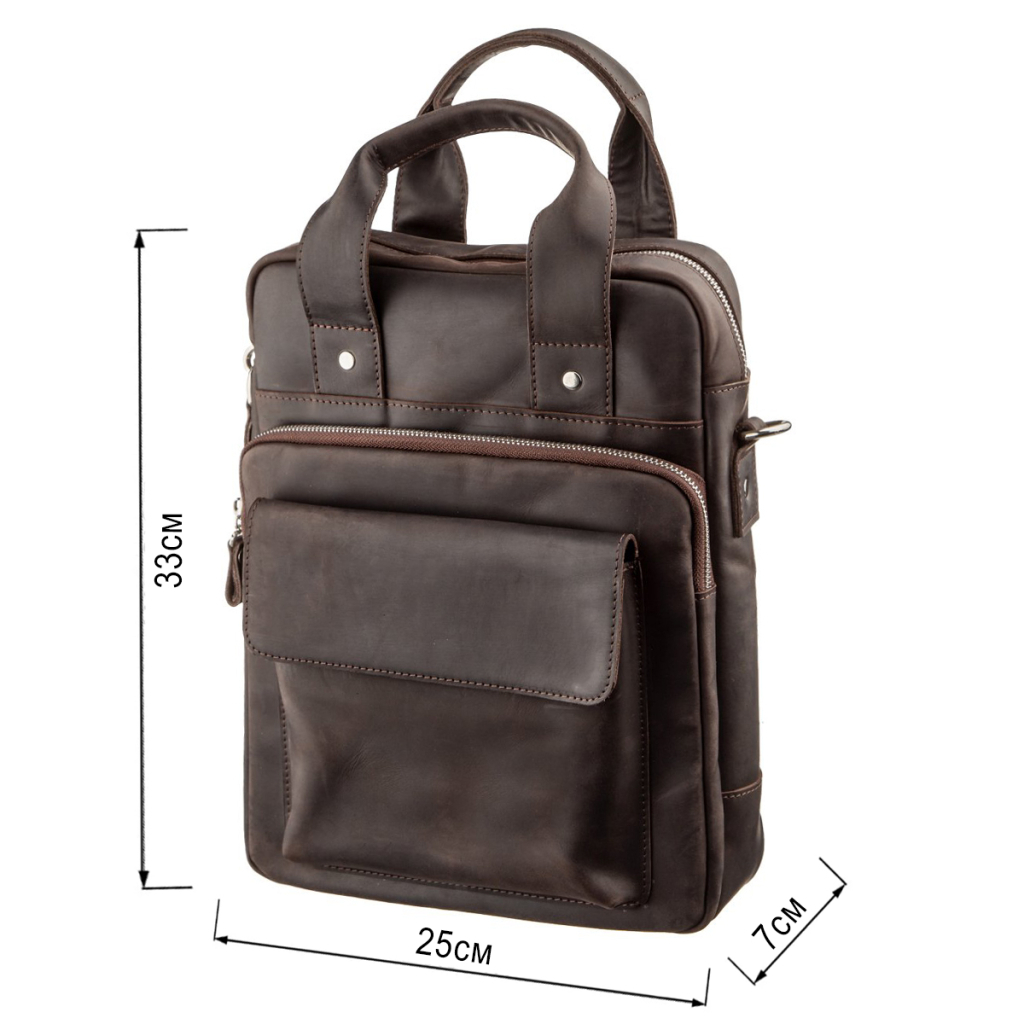 Сумка Shvigel Під А4 у матовій шкірі Коричнева (11166) - зображення 3