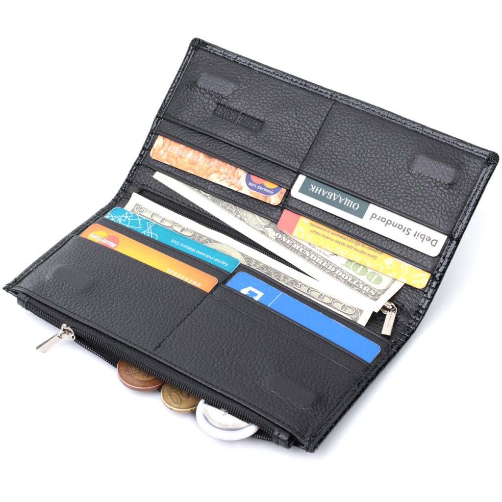 Гаманець ST Leather З натуральної шкіри Чорний (22716) - зображення 7