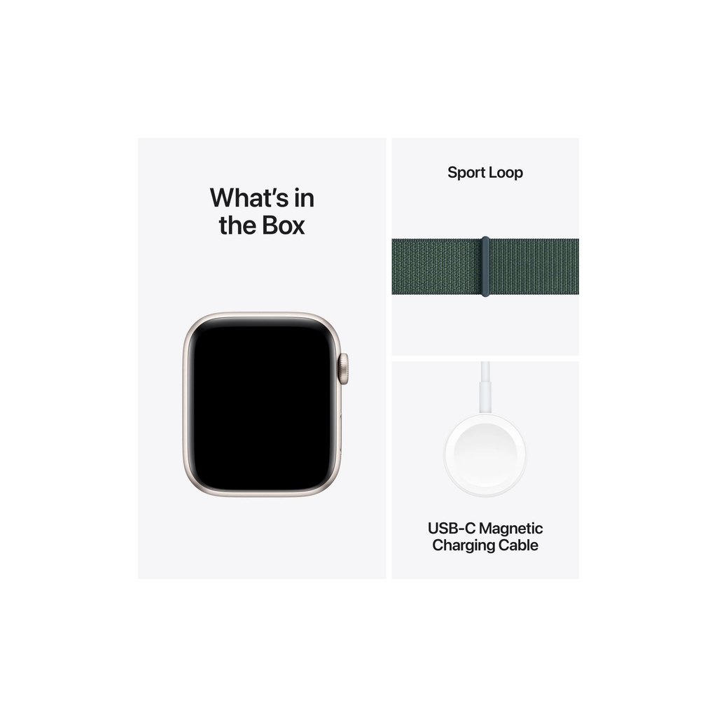 Смарт-годинник Apple Watch SE 2024 GPS 40mm Starlight Aluminium Case with Lake Green Sport Loop (MXEH3QH/A) - зображення 7