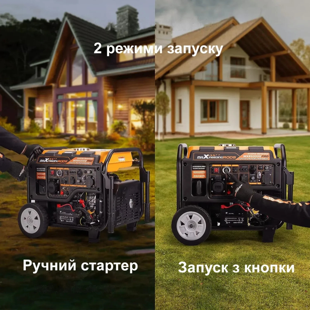 Генератор maXpeedingRODS MXR6000 (5,5kW), 220V, 50Hz, 14,5л, електростартер, ATS (mxr6000) - зображення 8