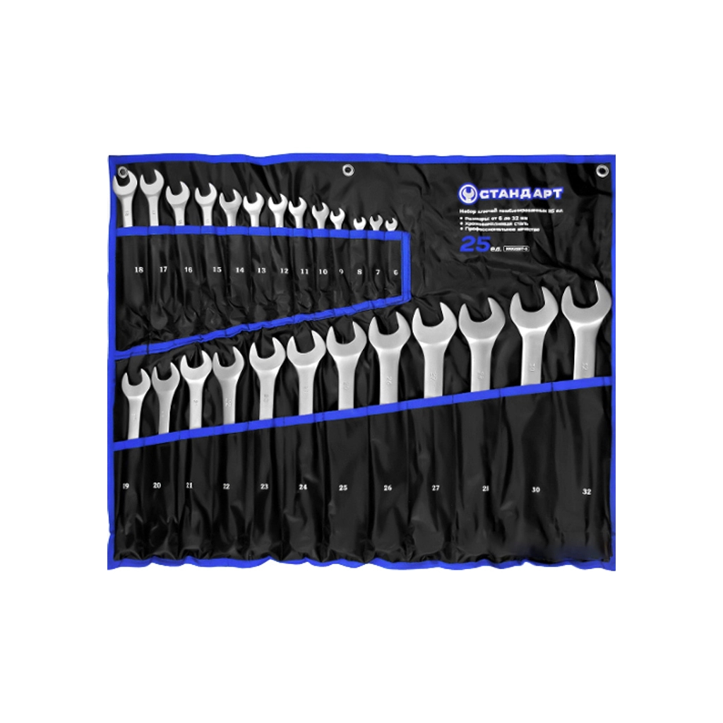 Ключ Стандарт ріжково-накидний 25 шт. (6-32 мм) у чохлі (NKK25ST-S) - зображення 1