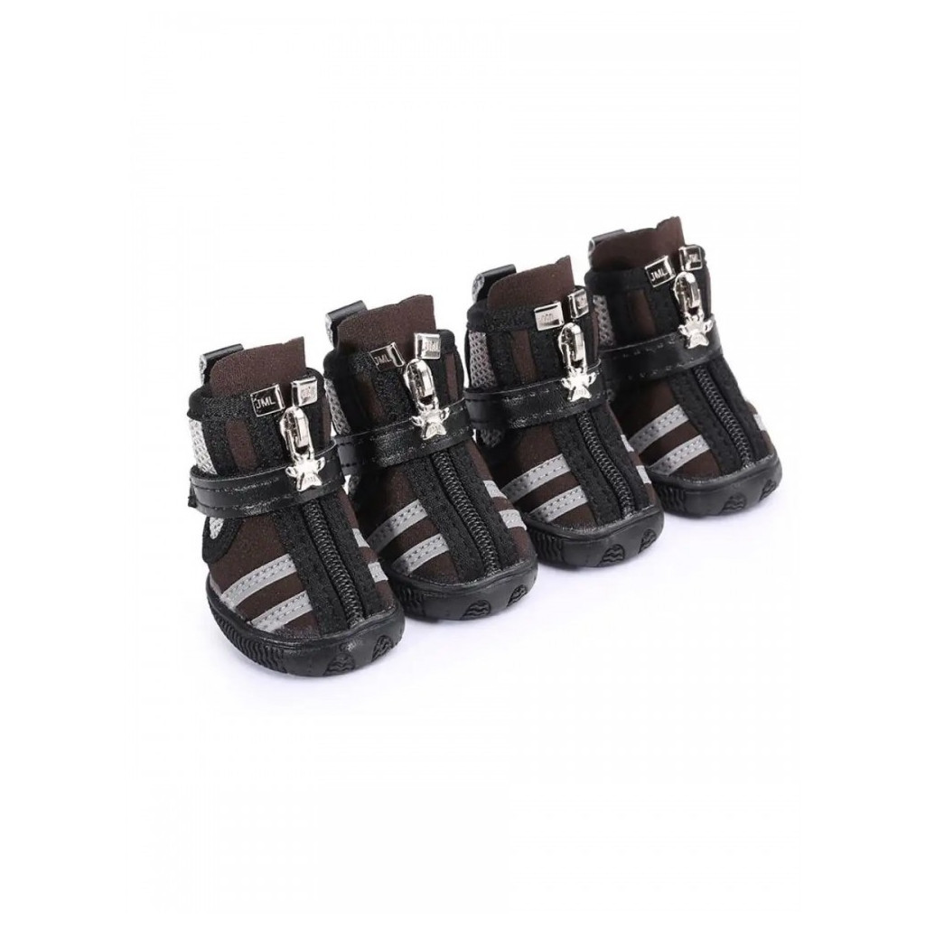 Черевики для собак Ruispet для малих порід 4 шт №3 кавові (2700000033302) - зображення 2