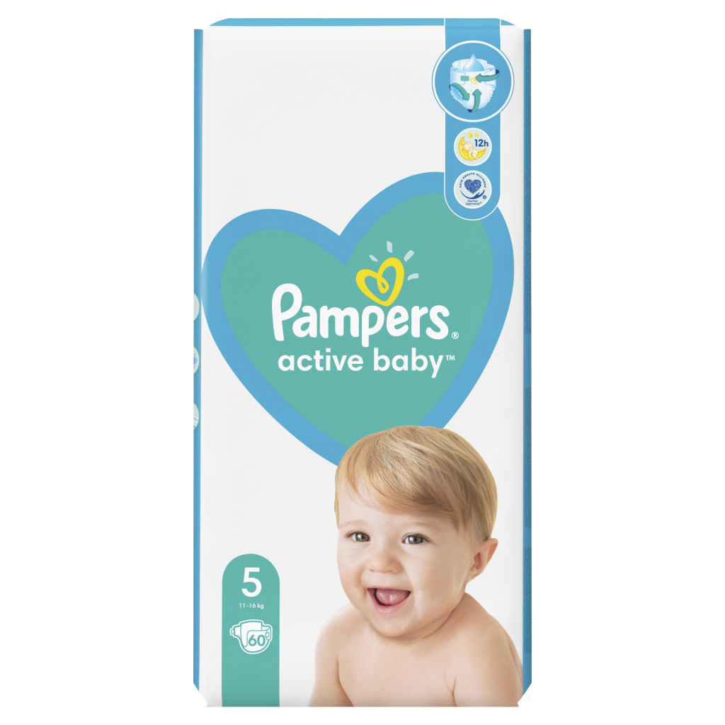 Підгузки Pampers Active Baby Junior Розмір 5 (11-16 кг), 60 шт. (8001090948410) - зображення 2