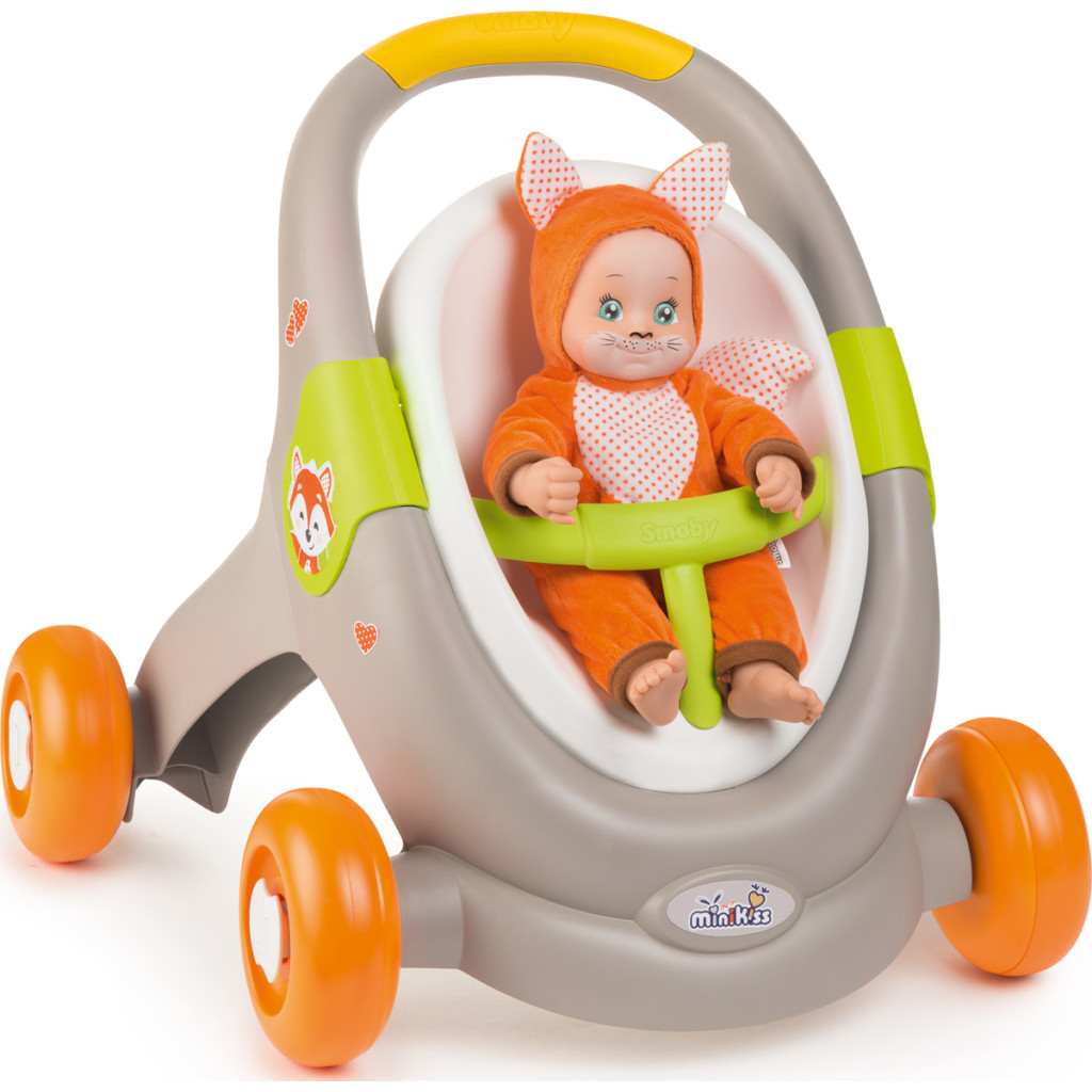 Коляска для ляльок Smoby Mini Kiss 3в1 Веселі тварини (210206) - зображення 2