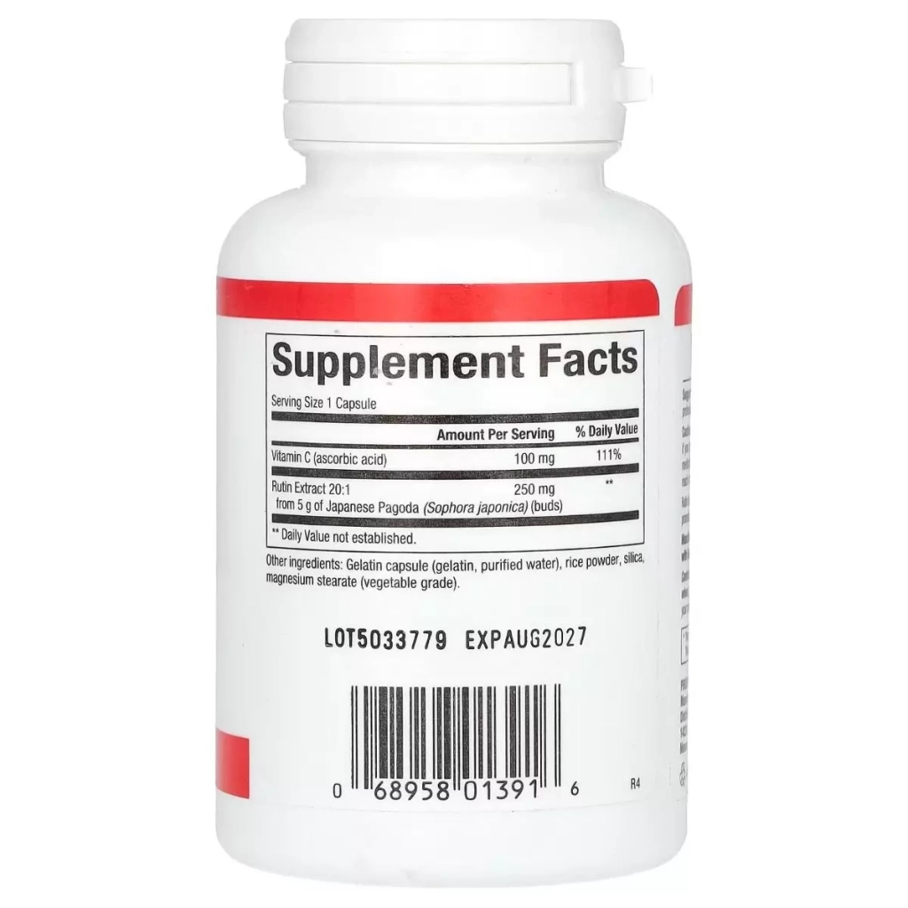 Вітамінно-мінеральний комплекс Natural Factors Рутин, 250 мг, Rutin, 90 капсул (NFS-01391) - изображение 2