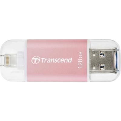 USB флеш накопичувач Transcend 128GB JetDrive Go 300 Rose Gold USB 3.1/Lightning (TS128GJDG300R) - зображення 1