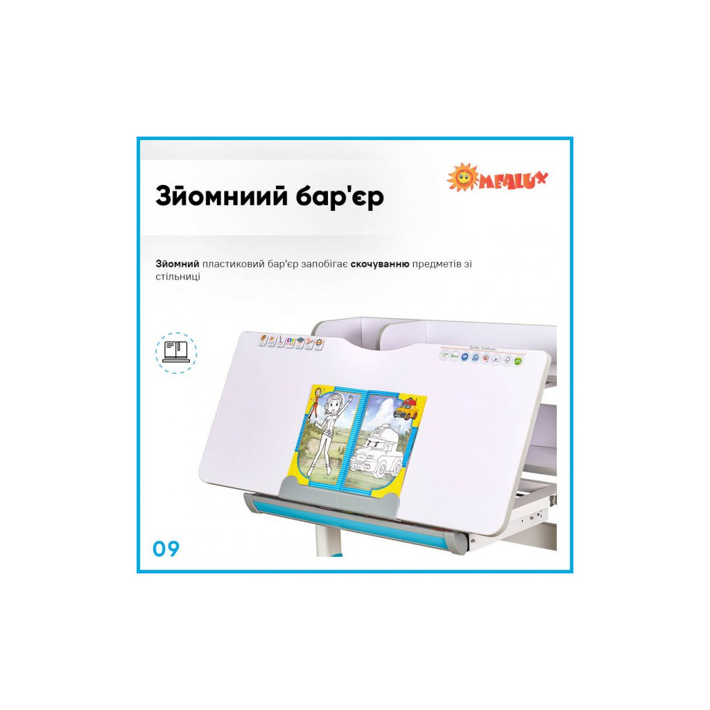 Парта зі стільцем Evo-kids Blue (BD-22 BL) - зображення 10