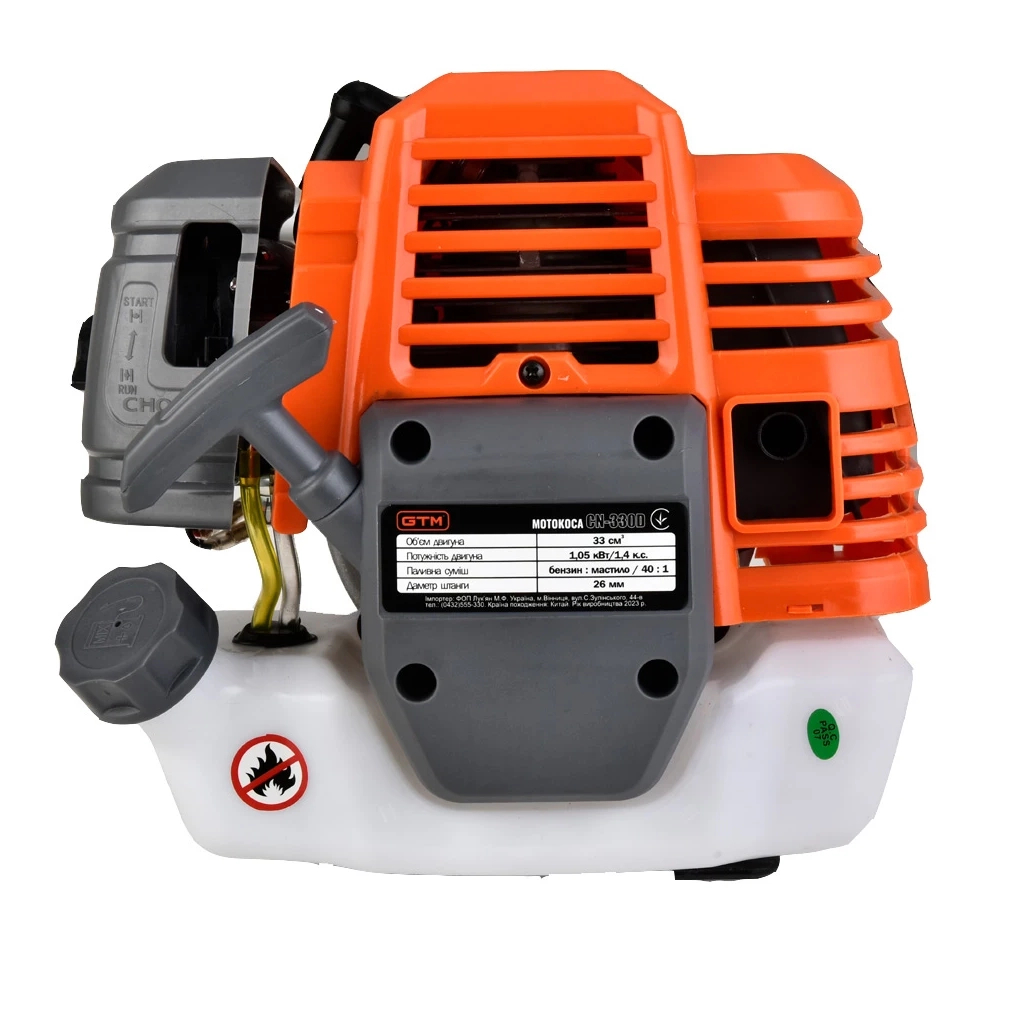 Тример садовий GTM бензиновий CN330D 1,05кВт/1,4к.с., ніж+кос.головка Tap&Go (CN330D) - зображення 3