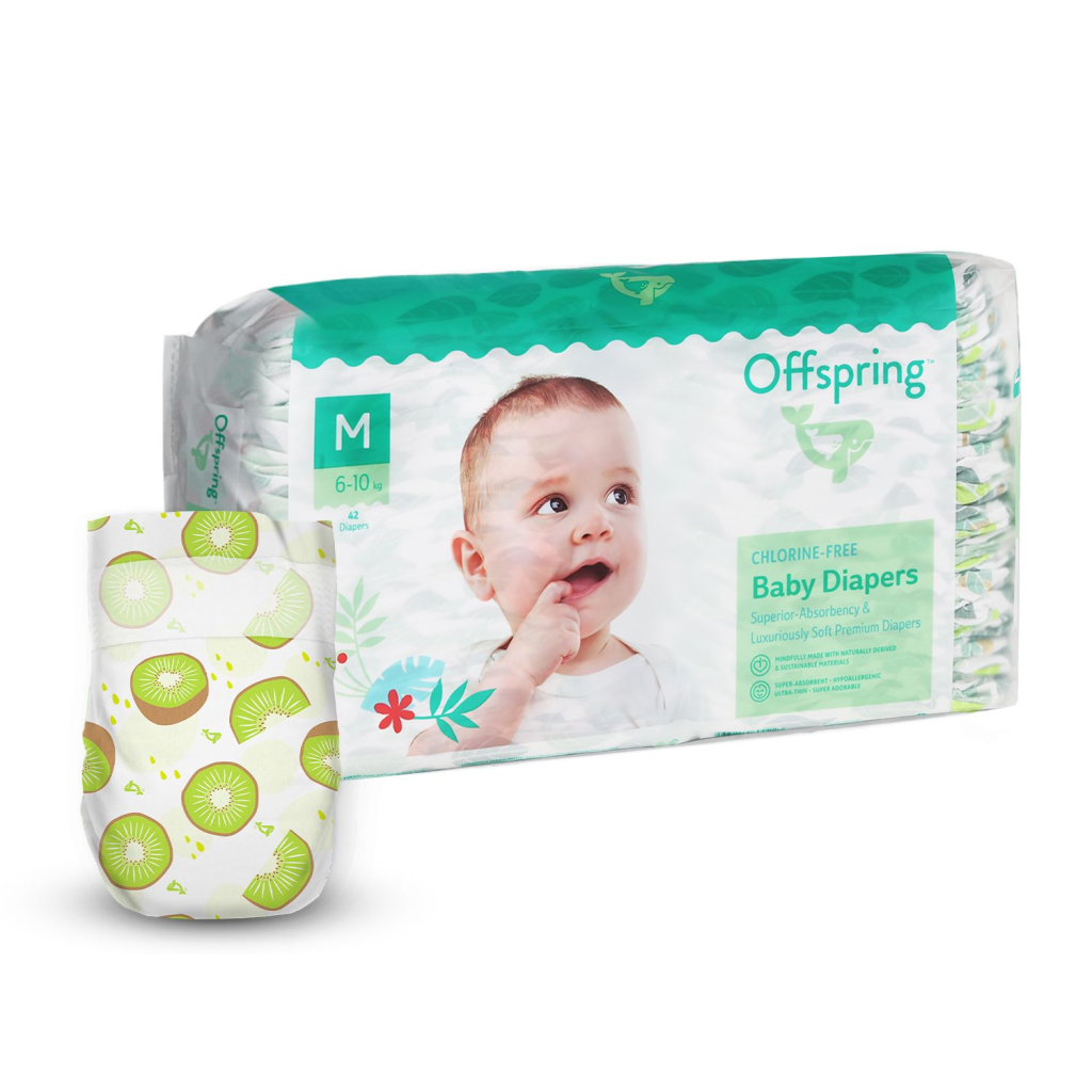 Підгузки Offspring Hairykiwi розмір M 6-10 кг 42 шт (DP-OI-FAT-M42P-HKW) - изображение 1
