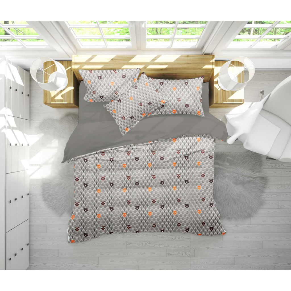 Постільна білизна MirSon Бязь 17-0526 Fabulous forest grey Сімейна 160x220 (2200003668209) - зображення 1