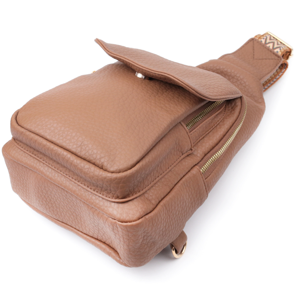 Сумка Vintage Жіноча з однією лямкою через плече з екошкіри Коричнева (22764) - зображення 6