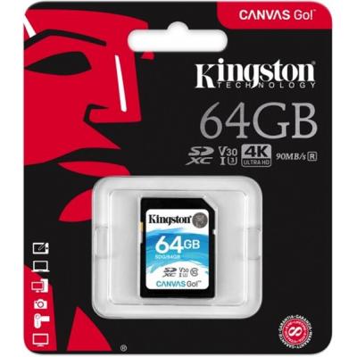 Карта пам'яті Kingston 64GB SDXC class 10 UHS-I U3 Canvas Go (SDG/64GB) - зображення 3