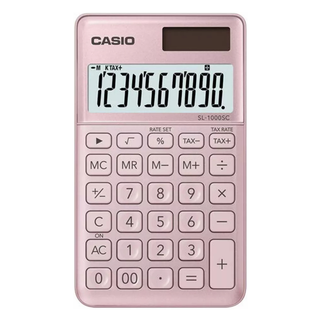 Калькулятор Casio SL-1000SC-PK-W-EP, рожевий (CALC-CAS-SL-1000SC-P) - зображення 1