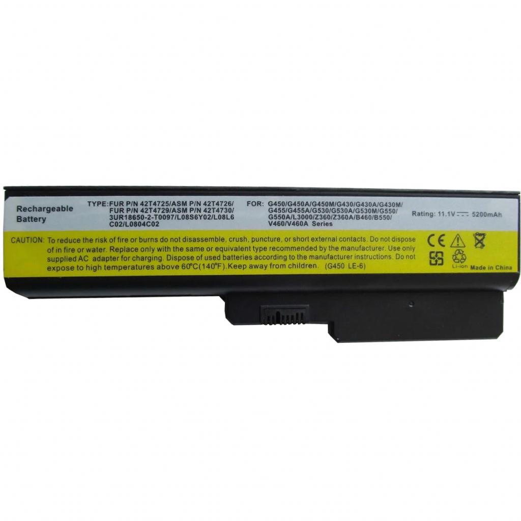 Акумулятор до ноутбука AlSoft Lenovo IdeaPad G430 42T4585 5200mAh 6cell 11.1V Li-ion (A41591) - зображення 1