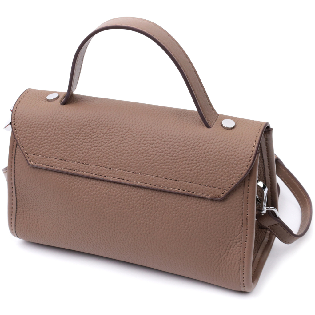 Сумка Vintage Жіноча з геометричним клапаном із натуральної шкіри Коричнева (22630) - зображення 2