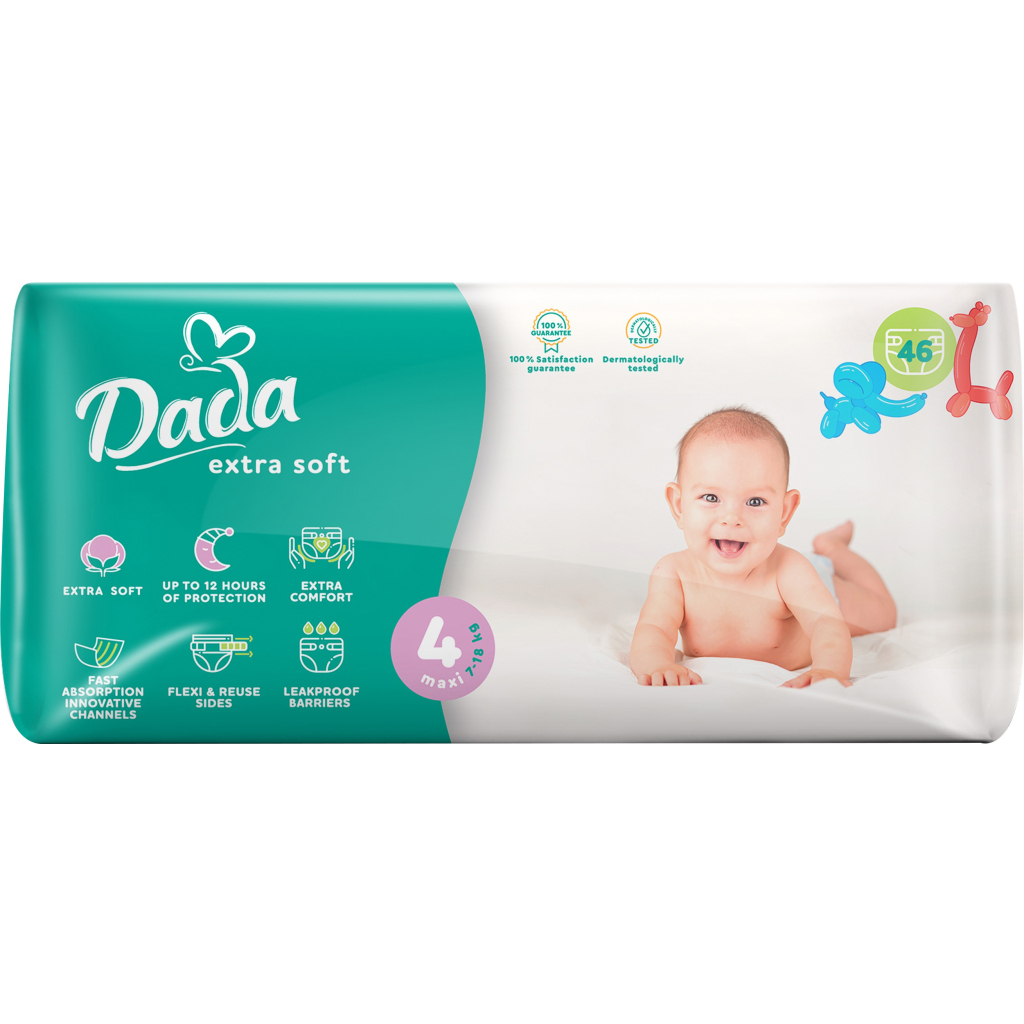 Підгузки Dada Extra Soft 4 (7-18 кг) 46 шт (4823071646436) - зображення 1