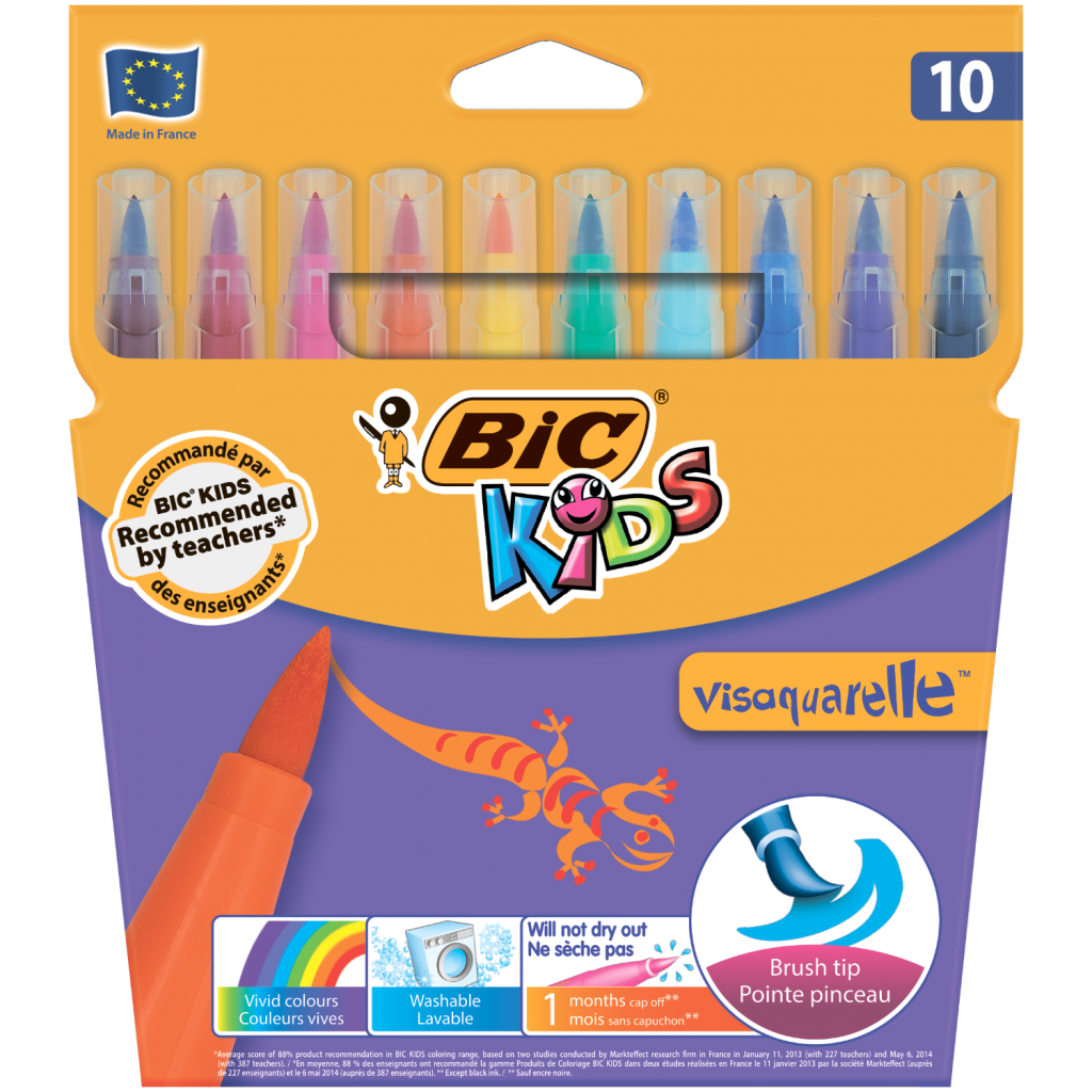 Фломастери Bic Vis Aquarelle, 10 кольорів (bc8289641) - зображення 1