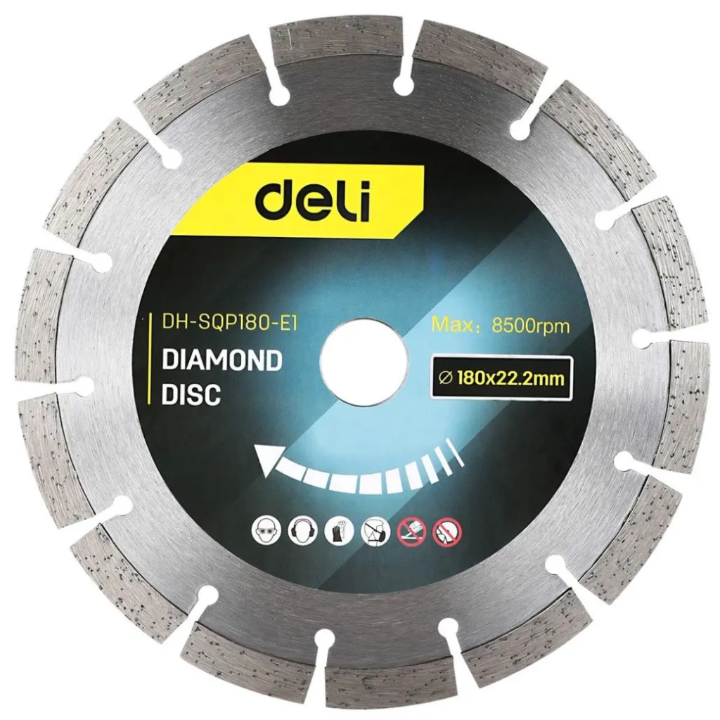 Круг відрізний Deli 180 x 22,2 мм для сухого різу (EDH-SQP180-E1) - зображення 1