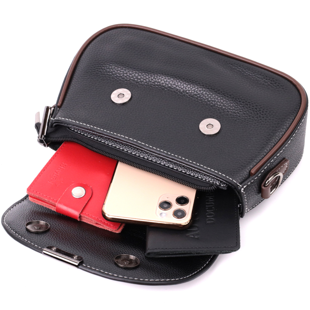 Сумка Vintage З натуральної шкіри Чорна (22374) - зображення 7